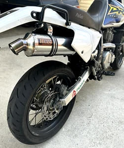 SUZUKI DR 650 S SE Exhaust End Can Muffler Silencer Oval 40 CM POLISHED slip on - Picture 1 of 10