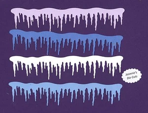 Icicle Die Cuts - 7" long x 1.75" high - 5 pcs. - Winter Die Cuts - Scrapbooking - Picture 1 of 1