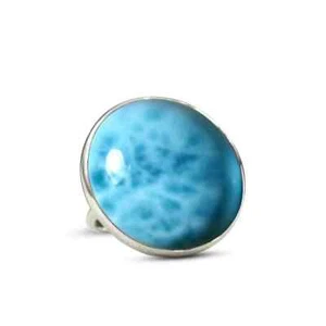 Natural Larimar Ring ~ Handmade Ring ~ Sterling Silver 925-Gemstone~Jewelry SB23 - Picture 1 of 4
