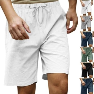 Mens Fleece Cargo Shorts Combat Jogging Elasticated Waist Jersey Plain Gym Pants - Picture 1 of 15