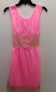 Avian Vintage Bubblegum Pink Lace Trimmed Negligee Nightgown Size Large Teddy - Picture 1 of 10
