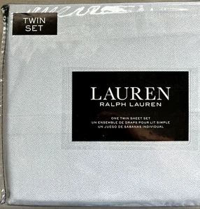 Ralph Lauren Twin White Seafoam Specks Print Twin 3 Pc. Sheet Set - Picture 1 of 6