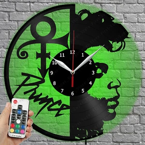 LED Clock Prince Vinyl Record Wall Clock Led Light Wall Clock 1550 - Picture 1 of 11