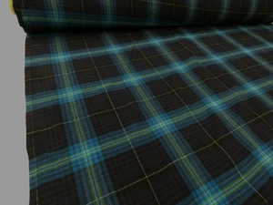 Tessuto cuscino tappezzeria tessuto a quadri tartan MARINO e TEAL - Foto 1 di 5
