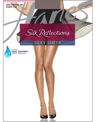 Pantimedias Hanes Silk Reflections sin control punta transparente sandalia 715 AB, CD, EF Foto 1 de 4
