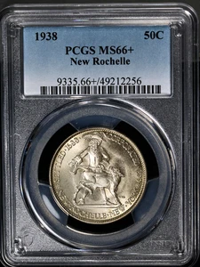 1938 New Rochelle Commemorative Half Dollar   PCGS MS-66+  RARE SUPERB GEM! - Picture 1 of 4