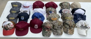 Snapback Lot Hunting Fishing Camo Adjustable Hats Visors New & Used 25 Total - Picture 1 of 19