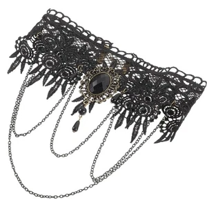 Breite Halskette Goth Halsketten Victorian Choker Punk Kleid Accessoires - Bild 1 von 12