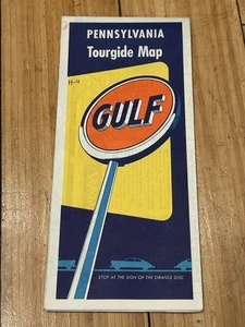 Mappa Tourgide GULF PENNSYLVANIA vintage anni '50 (B1) - Foto 1 di 5