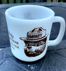 1960’s - 70’s Glasbake Smokey Bear Bear Cubs Prevent Forest Fires Mug - Picture 1 of 4
