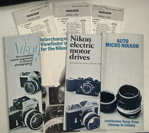 Folletos Nikon F vintage y lista de precios 1969, 1970 - Lote de 7 - Imagen 1 de 6
