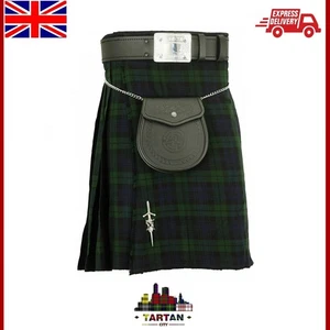 Herren Scottish Highland Kilt - Blackwatch Tartan traditioneller eleganter Rock - Bild 1 von 2