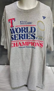 Texas Rangers 2023 World Series Champions Fanatics T Shirt Size XL Gray - Picture 1 of 7