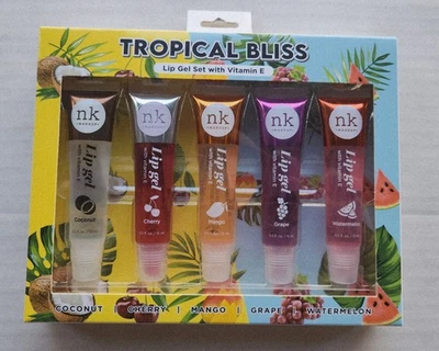 Tropical Bliss Juego de 5 Gel Labial con Vitamina E - Coco, Cereza, Mango, Sandía Foto 1 de 4