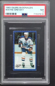SLA296- 1983-84 Oilers McDonald's #21 Wayne Gretzky 99 - PSA Nrmt (7) - Bild 1 von 2
