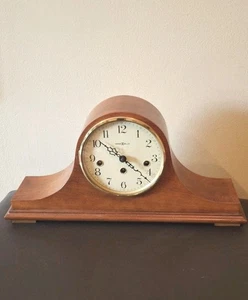 Vintage Howard Miller Tambour Nussbaum Kaminuhr 612-439 Westminster Glockenspiel - Bild 1 von 6