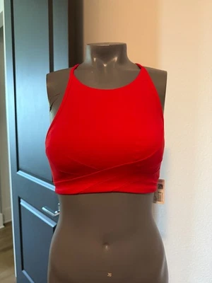 Sujetador Lululemon Flow Y envolvente frontal cuello alto talla 4 rojo nuevo con etiquetas copa B/C Foto 1 de 4