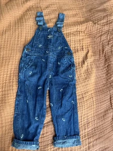 salopette calcio vintage oshkosh denim bambino ragazzo taglia 2T ricamata autunnale - Foto 1 di 7