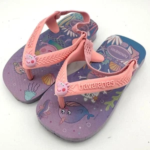 Sandalias chanclas Havianas Peppa Pig para niños pequeños talla 7C nunca usadas - Imagen 1 de 5