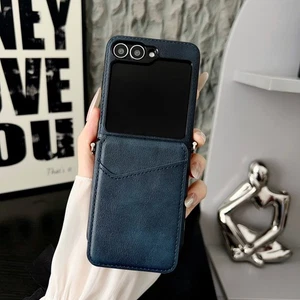 Leather Wallet Flip Stand Case with Card Slot For Samsung Galaxy Z Flip7 6 5 4 3 - Picture 1 of 17