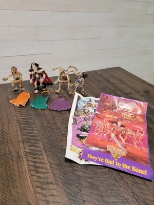 Vtg. LEG Playmates Toys Skeleton Warriors Figures Lot Of 4 W/capes & 2 Inserts - Image 1 of 4