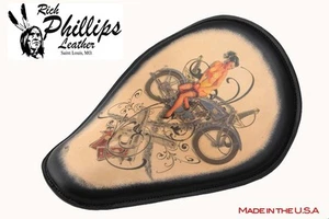 Motorcycle Spring Seat Sportster Harley Chopper Bobber 48 Rich Phillips Leather - Picture 1 of 1
