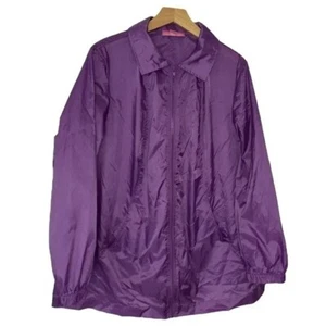 Woman within L 18/20 purple lightweight windbreaker jacket - Picture 1 of 6