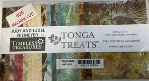 TIMELESS TREASURES - TONGA TREATS - MINI ANTIQUE BATIK (40 PCS), 5"x5" - Picture 1 of 2