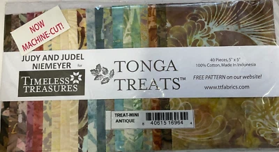 TIMELESS TREASURES - TONGA TREATS - MINI ANTIQUE BATIK (40 PCS), 5"x5" - Image 1 of 2