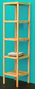 Bambus Badregal Badezimmerregal Standregal Regal Sauna 5 Ablagen 1400 mm hoch - Bild 1 von 5