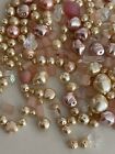 82 Grams Czech Glass Bead Mix - Pink, Cream & AB, Pearl, and Matte Finishes