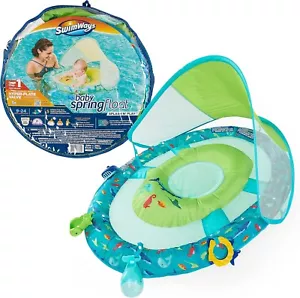Swimways Infantil Bebé Manantial Agua Piscina Flotadores 9-24 Meses Válvula Incorporada, Verde - Imagen 1 de 7