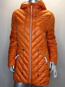 French Connection Size Small Coat Packable Puffer Winter Anorak Jacket Orange - Picture 1 of 11