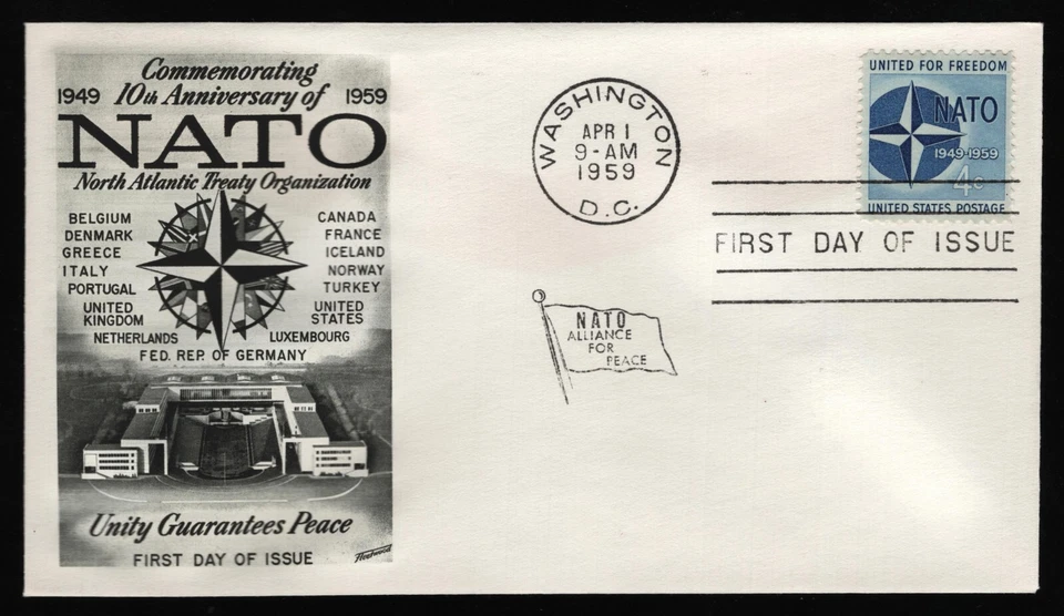 #1127 4c NATO, Fleetwood FDC **ANY 5=FREE SHIPPING** - Image 1 of 1