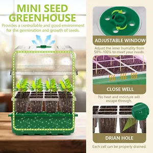 XL Samen Starterschalen mit Growlicht, 5er Pack 80 LED Samen Starterset mit großen - Bild 1 von 5