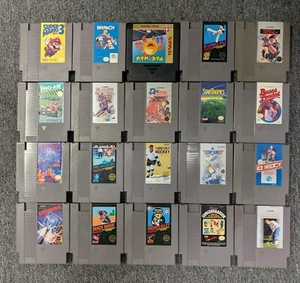20 Nintendo NES Game Lot Tetris, Top Gun, Mario 3, Paperboy, Pac Man, Kung Fu - Picture 1 of 5