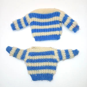 Vintage Tammy & Family Doll Pak Pullover blau & weiß gestreift Strick 9244-5 - Bild 1 von 4