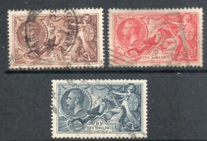 GB GV 1934 Set of 3 Seahorses 2/6 - 10/- SG450-2 Fine Used cat £190 uk seller 2 - Picture 1 of 1