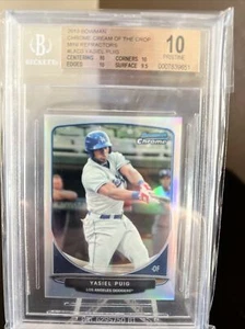 2013 Bowman Chrome Cream Of The Crop Yasiel Puig SP Mini Refractor RC BGS 10 - Picture 1 of 2