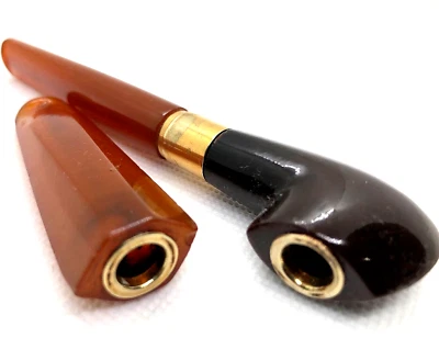 2 pcs Vintage Natural Baltic Amber Cigarette Holder Smoking Cigarette - Image 1 of 4