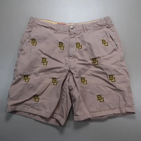 Baylor Bears Shorts Men 36 Khaki Pennington Bailes Embroidered BU Cover