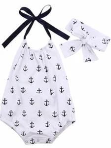 Bilo Store Kleinkind Baby Mädchen Anker Top mit Tupfen Unterhose Sonnenanzug Kleidung - Bild 1 von 7