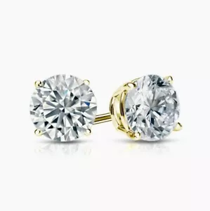 2.00 Ct. Round Brilliant Cut Diamond Stud Earrings F, VS2 GIA Certified 14K WG - Picture 1 of 5