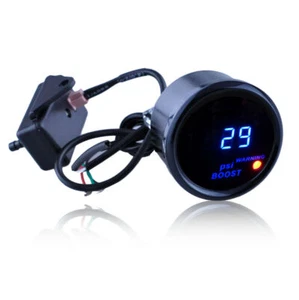 Kit de medidor de refuerzo de coche azul lectura digital montaje en T 2" 52 mm -14 pulgadas de alto a 30 PSI - Imagen 1 de 5