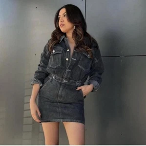 12th tribe dark Wash Denim Dress S - Picture 1 of 3