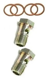 2x M10 x 1.25 mm Banjo Bolts + 4 Washers Honda Kawasaki Yamaha BMW KTM - Image 1 of 1