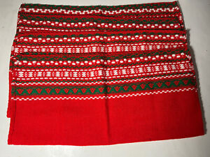 Vintage 90's Christmas Placemats Napkins Holiday Solid Red Set of 4 Square
