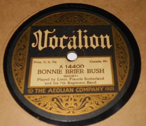 Vocalion 14400 Lieut. Francis Sutherland Bonnie Brier Bush / The Thunderer RARE - Picture 1 of 2