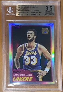 2001 KAREEM ABDUL-JABBAR TOPPS CHROME 1981 REFRACTOR #13 BGS 9.5 PRISTINE 10 sub - Picture 1 of 11