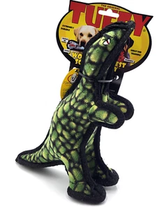 Tuffy Jr T-Rex Squeaky Durable Floating Toss Tug & Shake Dog Toy 9x11" - Picture 1 of 8